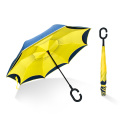 wholesale Pongee Fabric Hands Free Double Layer Reverse inside out Inverted Umbrella